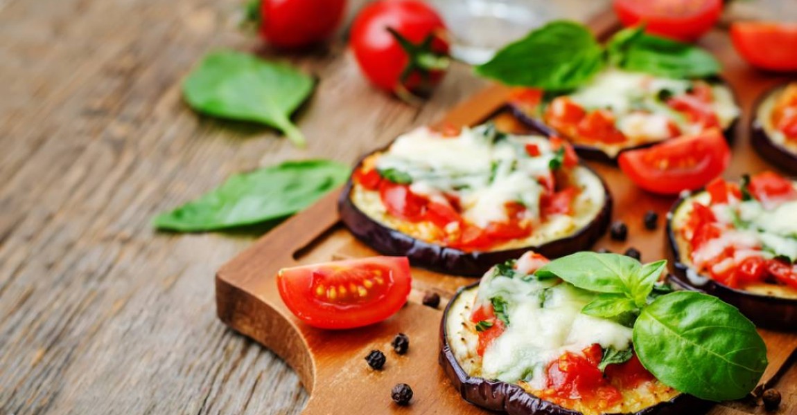 Receita do dia: Mini Pizza de Berinjela